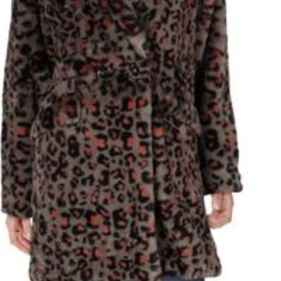NEW Steve Madden Faux Fur Leopard coat, size Medium - Picture 3 of 5
